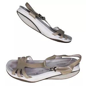 MBT Size Sadiki Rocker Sandals 43 Toning 12-12.5 US Tan Leather T Strap Fitness - Picture 1 of 6