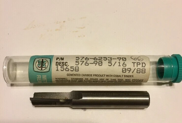 End Mill (66MR) Metal Removal 5/16x3/8x5/8x2-1/2” Carbide Tip (G-5-4) - Image 1 of 1