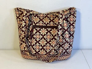 VERA BRADLEY Burgundy, Beige, Orange Shoulder Tote Purse. See Description. - Picture 1 of 15