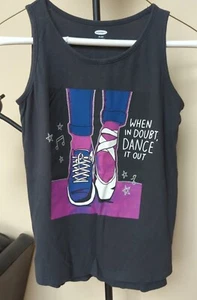 Old Navy Girls Shirt Active Tank Top XL 14 "When in Doubt Dance it Out" Ballet - Picture 1 of 7