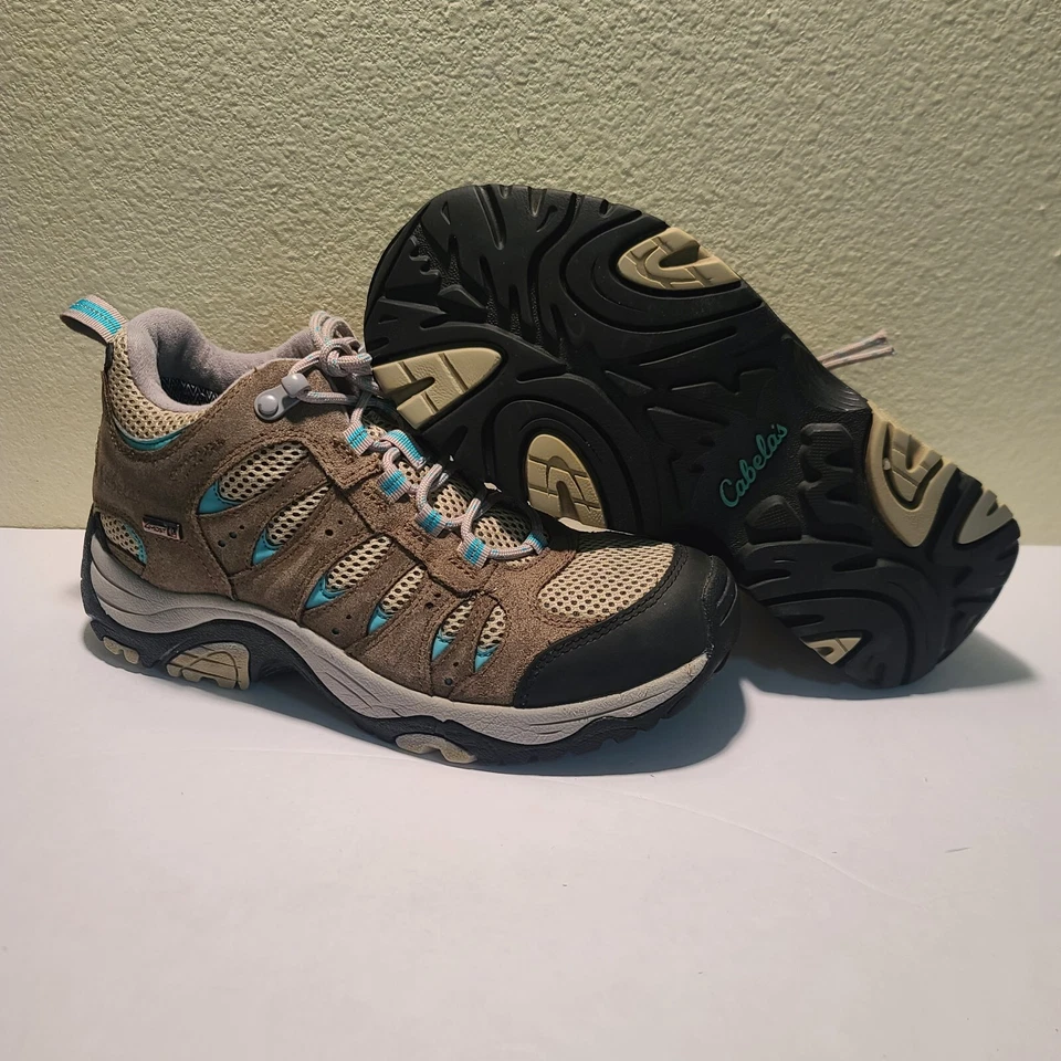 Cabelas Mujer Zapatos de Senderismo Talla 8 Marrón Gamuza Impermeable Con Cordones Botas de Trail Foto 1 de 4