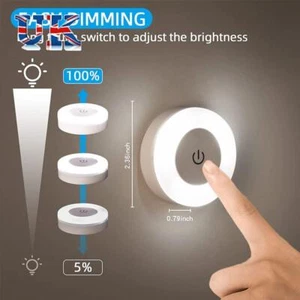 3 Modes Round Portable LED Touch Night Light Dormitory USB Rechargeable Bedside - Picture 1 of 6