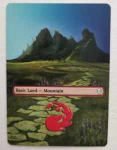 mtg magic the gathering alter, basic land, mountains, extended borders - Imagen 1 de 4