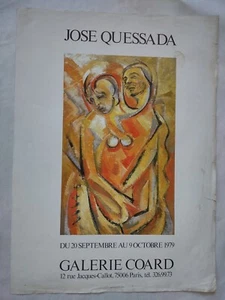 Vintage Paris Kunst Ausstellung Poster von Galerie Coard 1979 JOSE QUESSADA 27,5x20" - Bild 1 von 1