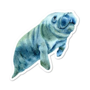 Manatee, Sea cow, Sealife Vinyl Sticker, Water Resistant, Indoor Use, 2 Sizes - Picture 1 of 1
