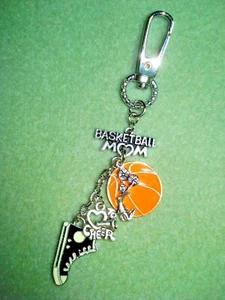 5 1/4" Love to Cheer Basketball Mom Charm Key Ring - Picture 1 of 9