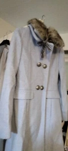 Monsoon Blue Girls Age 12-13 Coat With Fur Colour New. - Picture 1 of 23