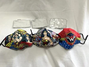 3 Wonder Woman Face Mask Adult Masks with asjustable straps & 6 PM2.5 filters - Picture 1 of 9