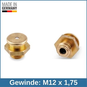 DIN 3404 M1 (Ø16mm) M12 x 1,75 Messing Flachschmiernippel Schmiernippel - Picture 1 of 1
