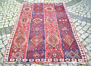Favoloso antico tappeto turco 57'' x 85'' Anatolia orientale tappeto lana furgone - Foto 1 di 12