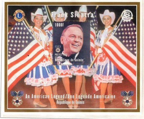 Guinea MNH S/Sof 1998 - Frank Sinatra , Rotary & Lions International Cover