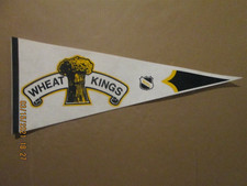 WHL Brandon Wheat Kings Vintage 1990's Style#2 Team Logo Hockey Pennant