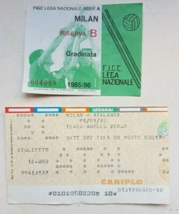 LOTTO 2 BIGLIETTI PARTITE DI CALCIO MILAN STADIO SAN SIRO - GIUSEPPE MEAZZA - Foto 1 di 1