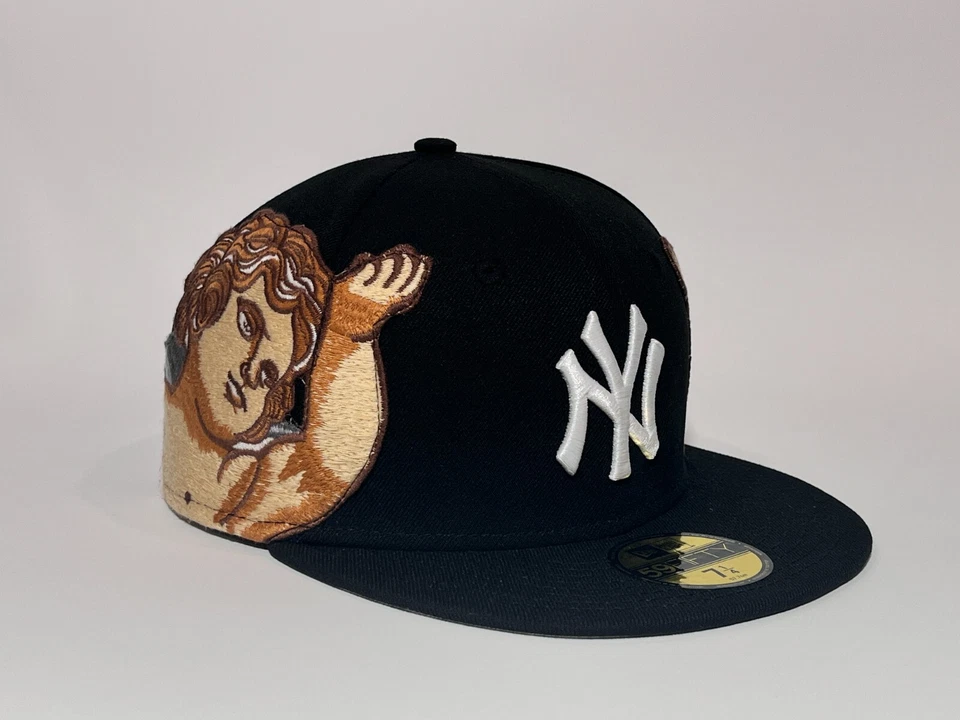 New Era x Jon Stan New York Yankees Angels Embroidery patch 59Fifty Hat-Black - Image 1 of 4