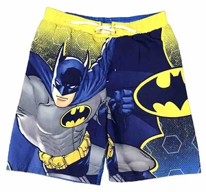 Batman Boy’s Action Figure Graphic Logo Beach Wear Swim Shorts Size 10/12 - Picture 1 of 5