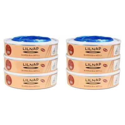 LILNAP - 6 NACHFÜLLKASSETTEN KOMPATIBEL MIT ANGELCARE WINDELEIMER - NEUES MODELL