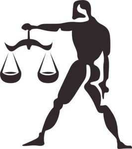 Libra #2 Astrología 1 Color Ventana Pared Vinilo Calcomanía Adhesiva Impresa - Imagen 1 de 5