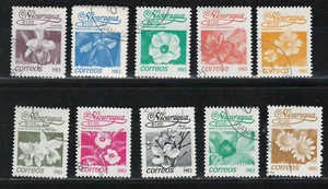 NICARAGUA 1983 Very Fine Precancel Stamps Set " Flowers " - Picture 1 of 2