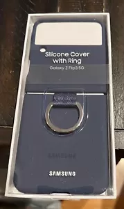 GENUINE Samsung Silicone Cover with Ring Galaxy Z Flip3 5G - Navy - NEW SEALED - Picture 1 of 2