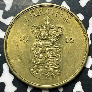 1952 Denmark 1 Krone Lot#E8196 High Grade! Beautiful! - Picture 1 of 2