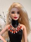 Handgefertigter Schmuck für Barbie - Rost Marmor Perlen Halskette & Ohrringe