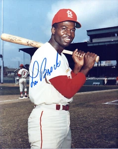 Foto de Lou Brock 8x10 con autógrafo PSA/ADN AUTENTICADA - Imagen 1 de 2