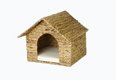 ANIMAL-DESIGN Katzenhaus KLARA aus Wasserhyazinthe geflochten -natur- Katzenhöhle Schlafplatz