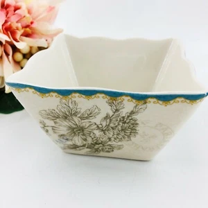 222 Quinto Pemberley Ciotola da Dessert in Porcellana Blu Quadrata 4-1/4" Stoviglie Pranzo - Foto 1 di 7