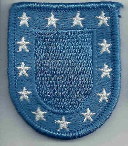 PARCHE INSIGNIA FLASH BOINA ESTÁNDAR EJÉRCITO EE. UU. ERA VIETNAM BORDE MERROWED - Imagen 1 de 2