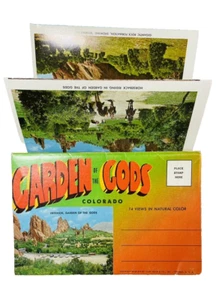 Vintage Garden Of The Gods Colorado 14 View A Fold Out Postcard Unused Unposted - Picture 1 of 8