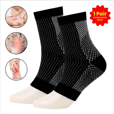 2 x Plantar Fasciitis Compression Socks Heel Foot Arch Pain Relief Ankle Support - Image 1 of 4