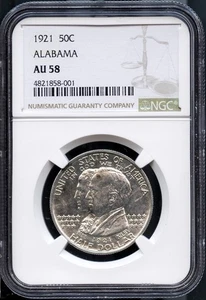 1921 50c Alabama Half-dollar AU 58 NGC # 4821858-001 + Bonus - Picture 1 of 4