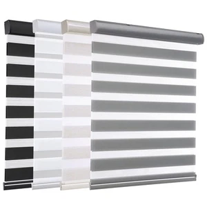 Cordless Zebra Blinds for Windows Zebra Window Shades Dual Layer Blinds Light... - Picture 1 of 7