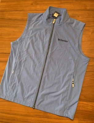 B. Draddy Sport Everyday Vest Mens XL NEW Full Zip Blue Golf Performance Logo - Image 1 of 4