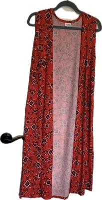 NUEVO SIN ETIQUETAS LulaRoe Plumero Chaleco Largo Colorido Largo Completo Boho Mujer Talla S REGALO Foto 1 de 4