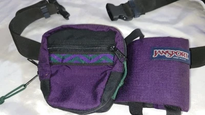 Riñonera/bolso cinturón vintage años 90 Jansport púrpura senderismo con portabotellas Foto 1 de 3