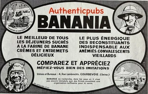 PUBLICITE BANANIA AUTO CONTINENT NOIR CHENILLE EXPEDITION POLAIRE DE 1928 AD PUB - Picture 1 of 1