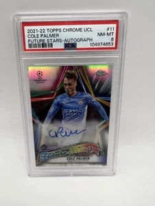 Cole Palmer Topps Chrome UCL 2021-22 Future Stars Auto PSA 8 - Bild 1 von 2
