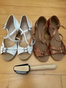  Mädchen Tanzschuhe Paket 2!!!!Leder mit Schnallen/ ca. Gr.12/  - Bild 1 von 8