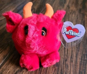 PUFFKINS by Swibco, Limited Edition, "RED" Devil Vintage 1997 Plush Toy - Picture 1 of 5