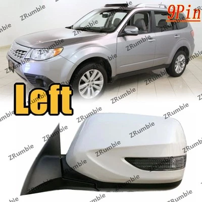 Left For Subaru Forester 2011 2012 Rearview Mirror Heated LED Turn signal 9Pin - Image 1 of 4