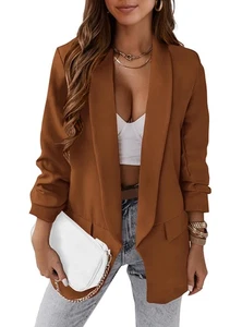 Mujer Blazers 2025 Primavera Otoño Frente Abierto Manga Larga Trabajo Oficina Traje Chaqueta... - Imagen 1 de 5
