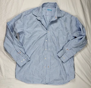 J. McLaughlin Hemd Herren Large Blau Kariert Langarm Button Down City Preppy - Bild 1 von 6