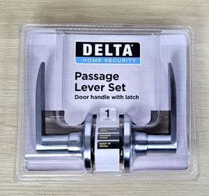 Bathroom,Bedroom,Privacy, Satin Chrome Lever Door Handle Quick to Install NEW - Picture 1 of 9