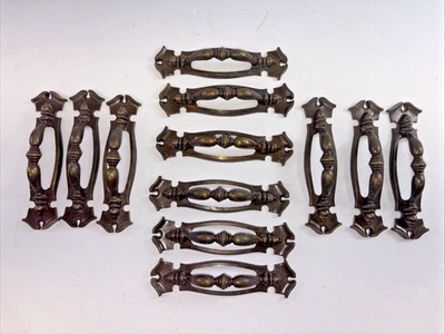 "12 manijas tiradores de cajón de gabinete #100 para carruaje de latón tono plata 5""" Foto 1 de 4