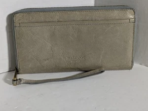Margot Leder Geldbörse Clutch Handschlaufe umlaufender Reißverschluss Kreditkartenfächer - Bild 1 von 17