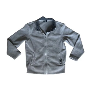 Light Gray Fleece Jacket with Stand-Up Collar and Sporty Design - Picture 1 of 6