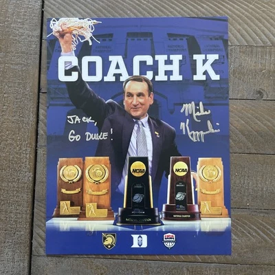 Foto autografiada de Mike Krzyzewski Coach K Duke Blue Devils 8,5x11 inscrita Foto 1 de 3