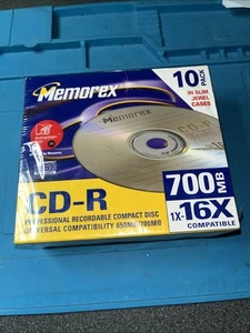 Memorex 700MB 16x CD-R - 10er Pack - in Slim Jewel Cases - Neu & versiegelt - Bild 1 von 2