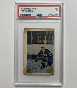 1952-53 PARKHURST #58 TIM HORTON ROOKIE CARD PSA 1 TORONTO MAPLE LEAFS HHOF - Picture 1 of 4